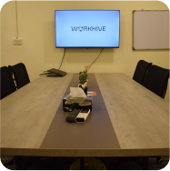 Meeting room at WorkHive coworking space